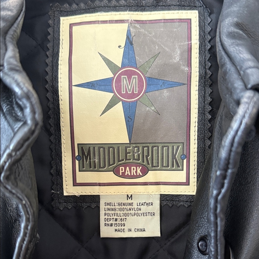 Women's Middlebrook Park Vintage Black Leather Jacket size medium - Picture 3 of 9